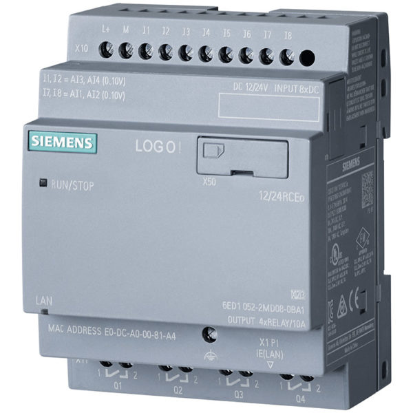 6ED1052-2MD08-0BA1 - Bộ điều khiển LOGO! 12/24RCEO 8DI (4AI)/4DO | Siemens