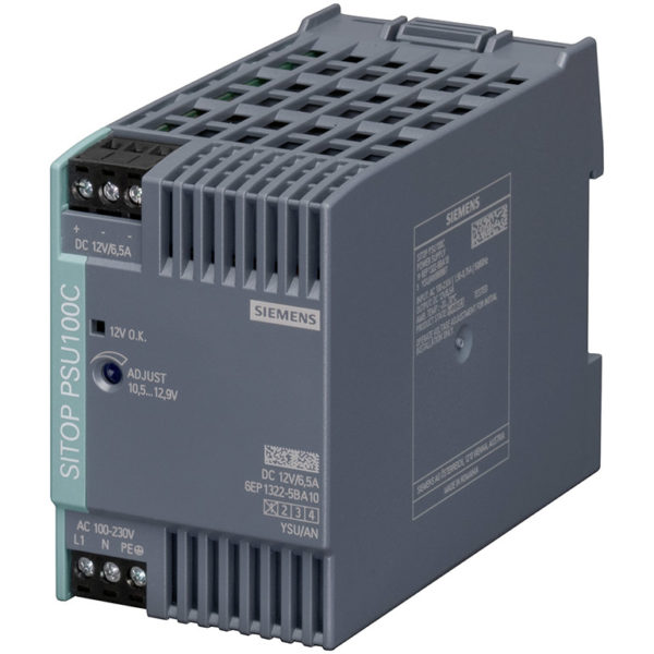 6EP1322-5BA10 - Bộ nguồn 12VDC/6.5A (in 120-230VAC/110-300VDC) SITOP PSU100C | Siemens