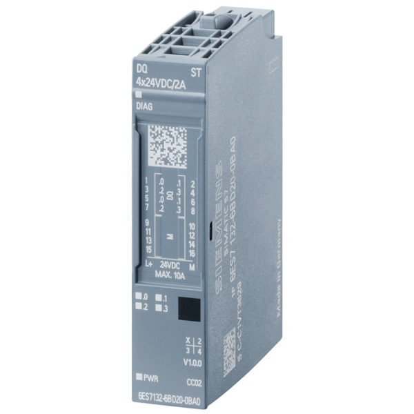 6ES7132-6BD20-2BA0 - DQ 4x24 VDC/2A ST SIMATIC ET 200SP | Siemens