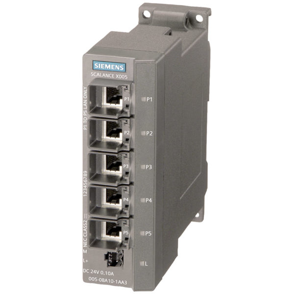 6GK5005-0BA10-1AA3 - Switch công nghiệp 5 ports 10/100 Mbit/s SCALANCE X005 Unmanaged & Layer 2 | Siemens