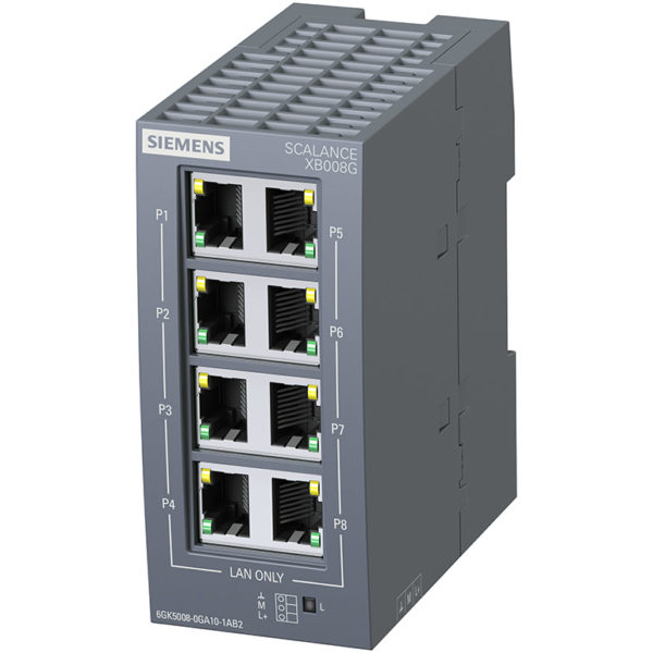 6GK5008-0GA10-1AB2 - Switch công nghiệp 8 ports 10/100/1000 Mbit/s SCALANCE XB008G Unmanaged & Layer 2 | Siemens