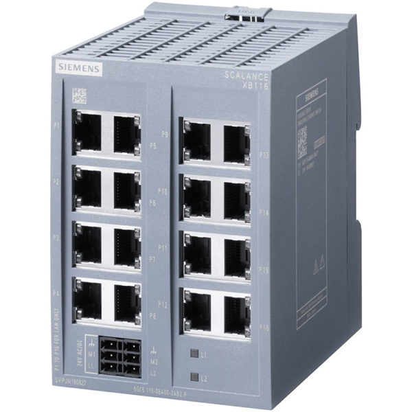 6GK5116-0BA00-2AB2 - Switch công nghiệp 16 cổng RJ45 10/100 Mbit/s SCALANCE XB116 Unmanaged & Layer 2 | Siemens