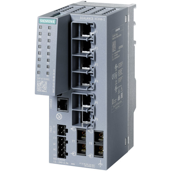 6GK5206-2BD00-2AC2 - Switch công nghiệp 6 cổng RJ45 10/100 Mbps + 2 cổng SC 100 Mbps + 1 cổng quản lý SCALANCE XC206-2 Managed & Layer 2 | Siemens