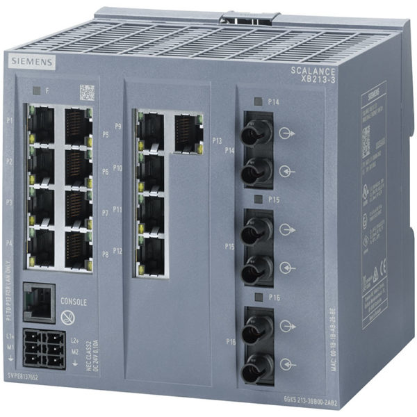 6GK5213-3BB00-2AB2 - Switch công nghiệp 13 cổng RJ45 10/100 Mbps + 3 cổng ST Multimode + 1 cổng quản lý (PROFINET) SCALANCE XB213-3 Managed & Layer 2 | Siemens